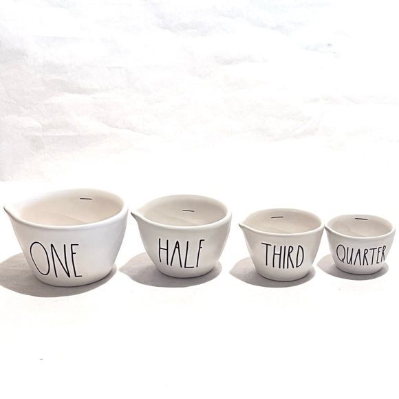 Rae Dunn Matte White Ceramic Measuring Cups - Picture 9 of 12